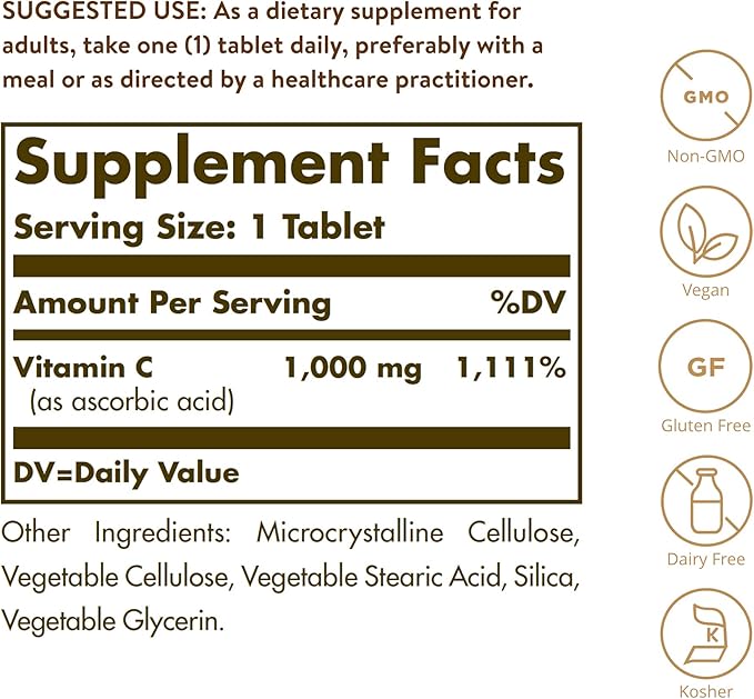 Solgar Vitamin C 1000mg Tablets 90's (105330)