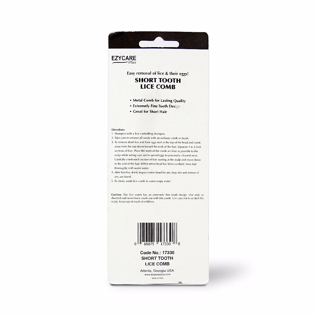 Ezycare Short Tooth Lice Comb For Head Lice Removal 17330