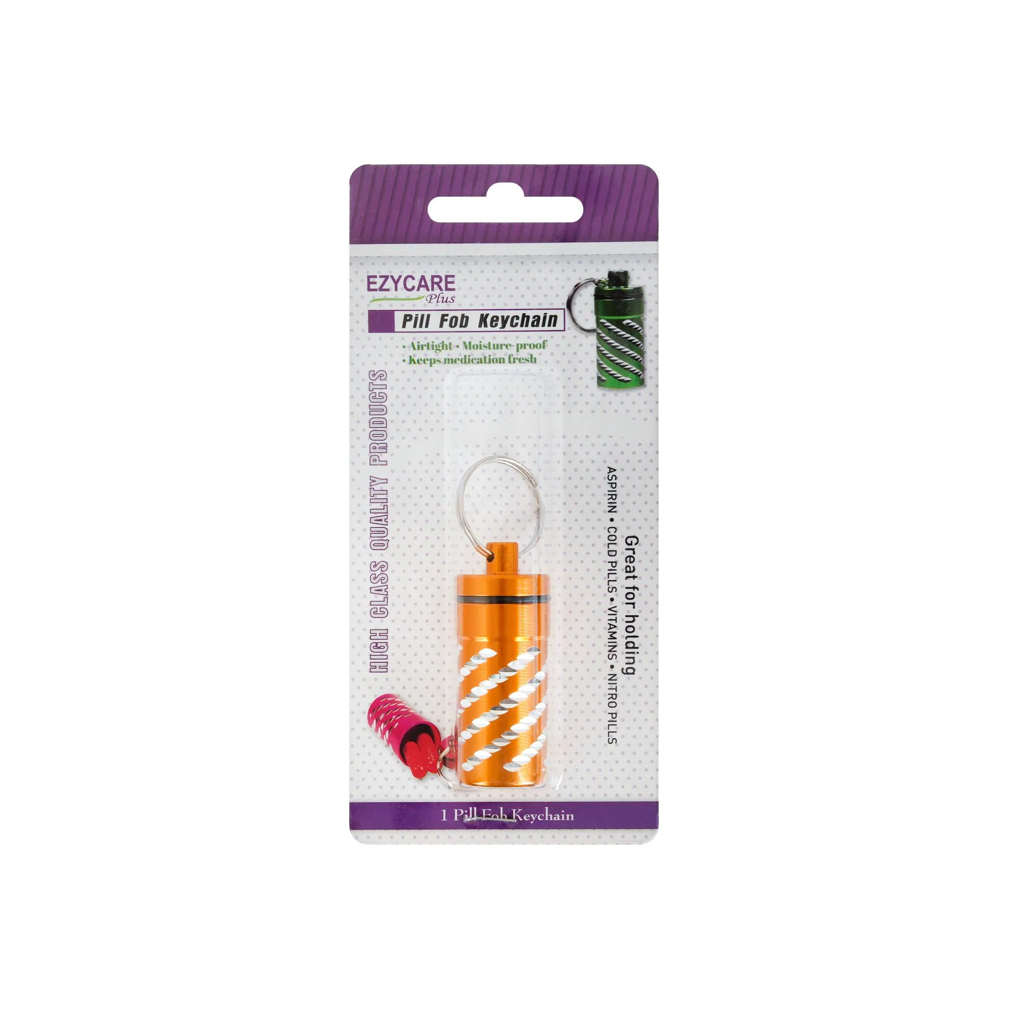 Ezycare Pill Fob Keychain 11708 For Portable Medicine Storage