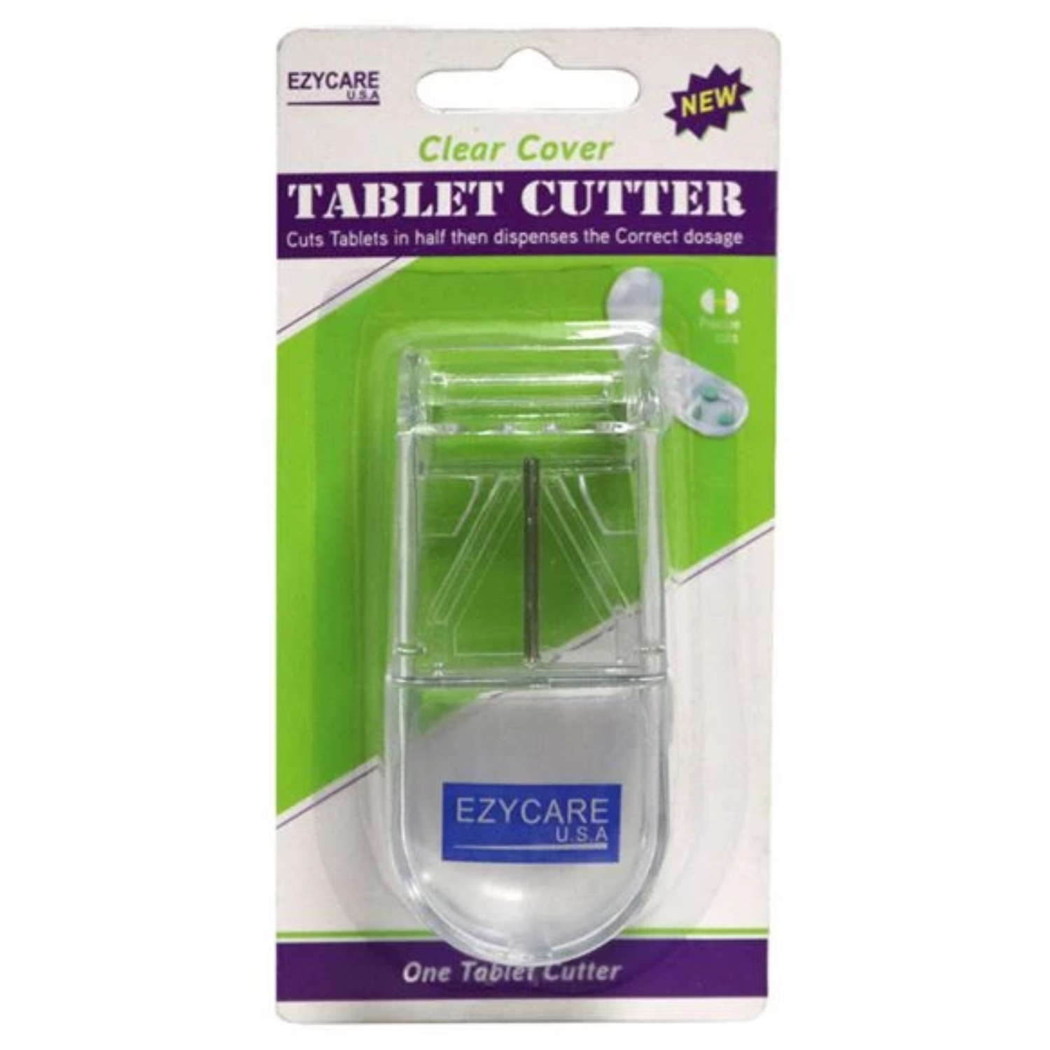 Ezycare Clear Cover Adjustable Tablet Cutter For Easy Pill Cutting 17025