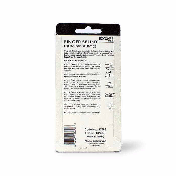 Ezycare Four-sided Finger Splint Large For Finger Support 17488