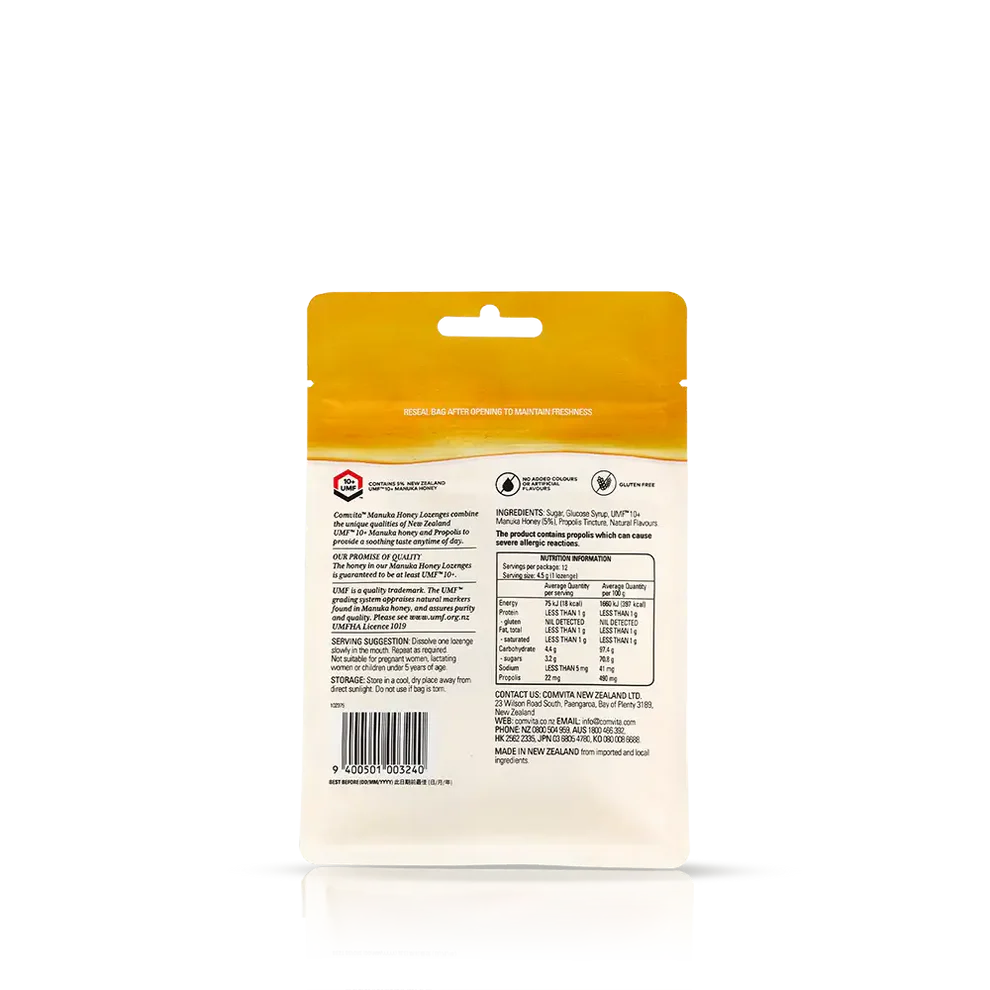 Nz Health Umf 10+ Manuka Lozenges Lemon 12's