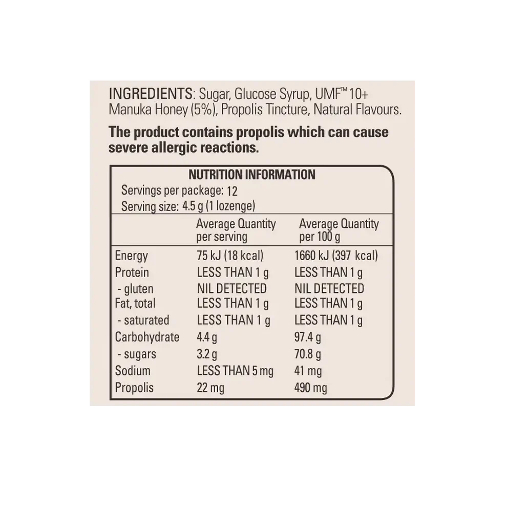 Nz Health Umf 10+ Manuka Lozenges Lemon 12's