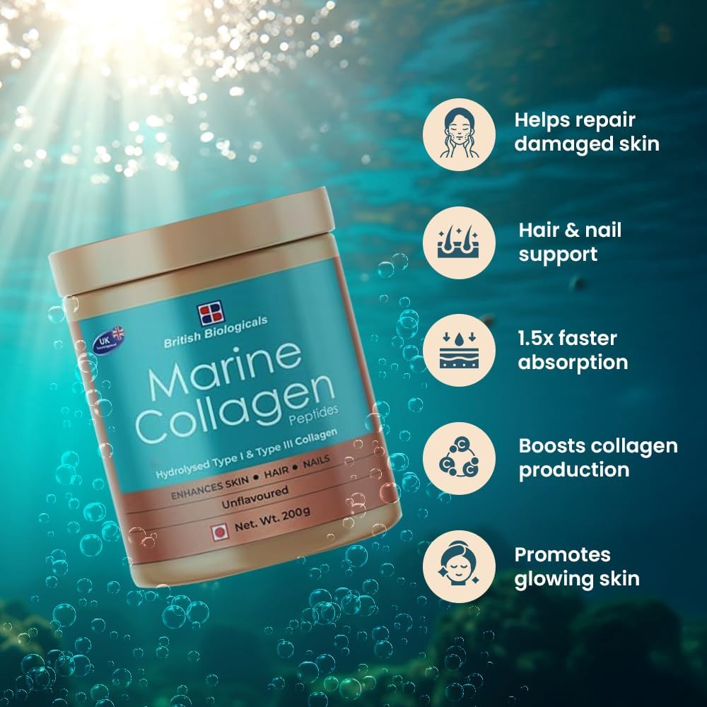 British Biologicals Marine Collagen Powder Unflavoured 200 G
