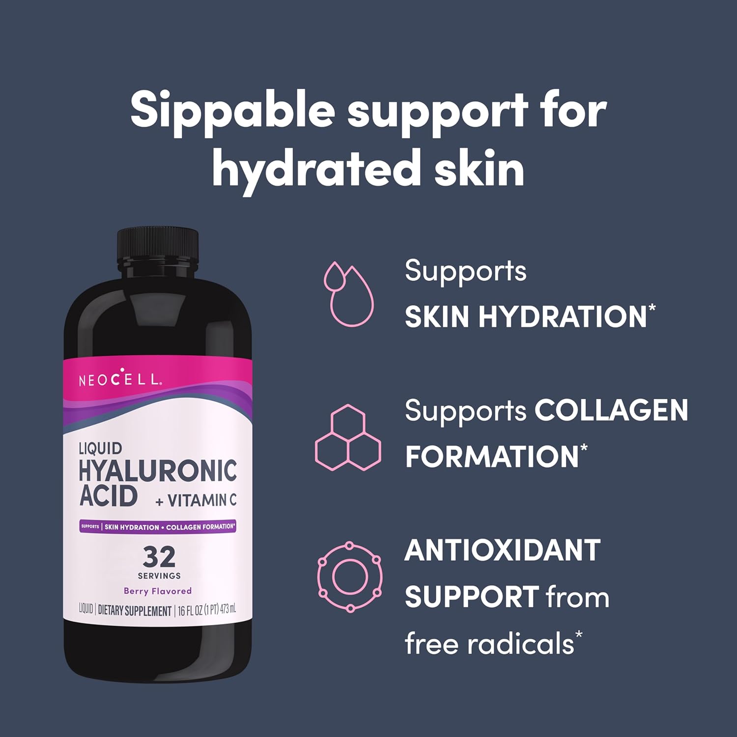 Neocel Hyaluronic Acid Blueberry Liquid 473ml