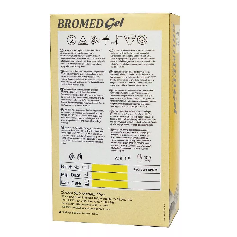 Bromed Non Sterile Examination Gloves Medium 100`S