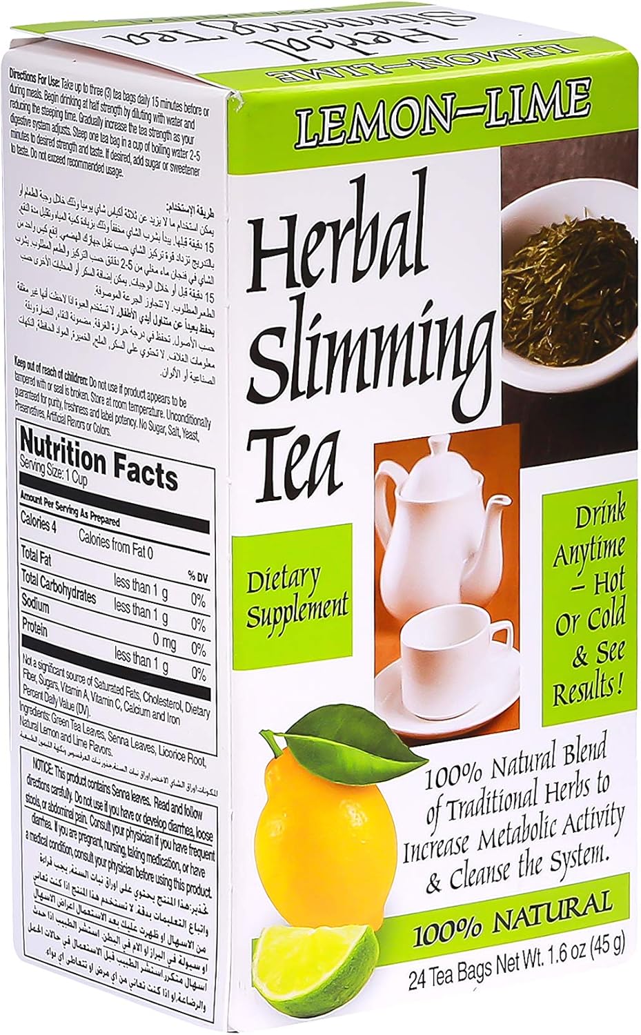 21st Century Slimming Tea Lemon Lime 24 Bags