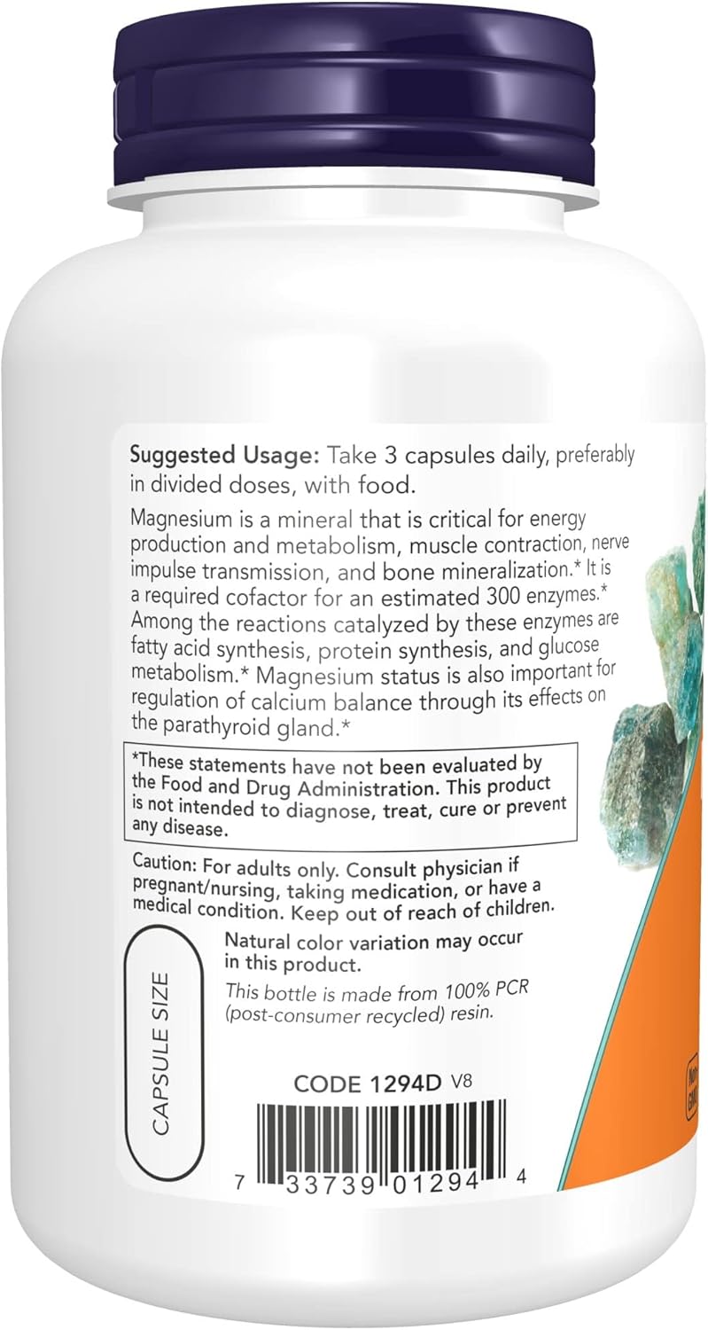 Now Magnesium Citrate Capsules 120 Vcaps