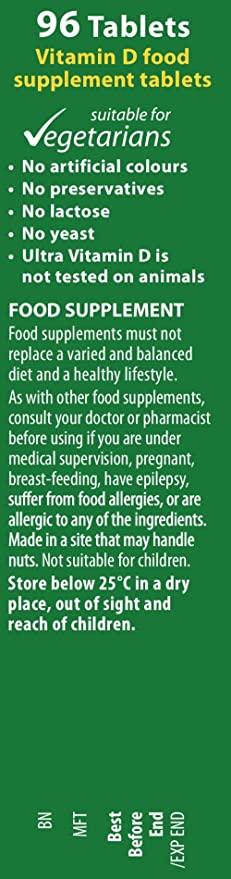 Vitabiotics Ultra Vitamin D3 2000 Iu Tablets 96`S