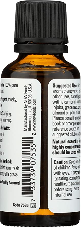 Now Solutions Essential Oils Citronella Oil, 1 Fl. Oz.