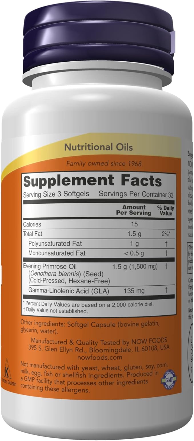 Now Evening Primrose Oil 500 Mg Softgels 100’s