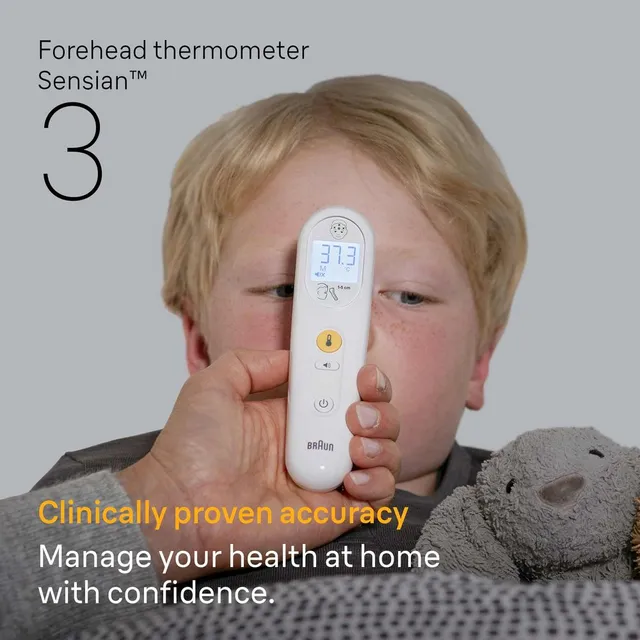 Braun Sensian 3 Non-contact Forehead Thermometer Bnt050ee White For Accurate Fever Measurement