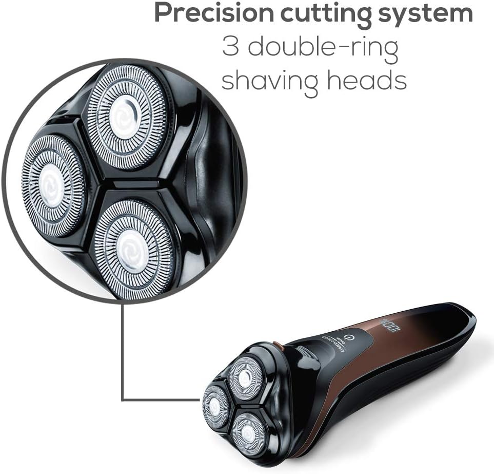 Beurer Hr 8000 Rotary Shaver | 3 Spring-mounted Shaving Heads