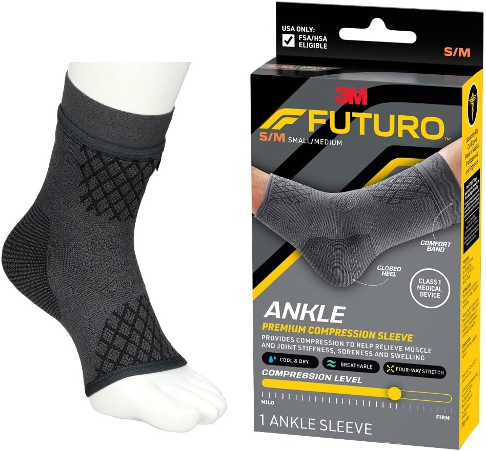 Futuro Premium Compression Ankle Sleeve Small/medium 20.3-22.8cm For Ankle Support