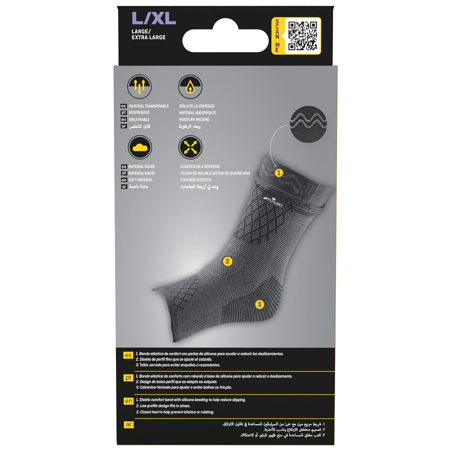 Futuro Premium Compression Ankle Sleeve Large/xl 22.8-25.4cm For Ankle Support