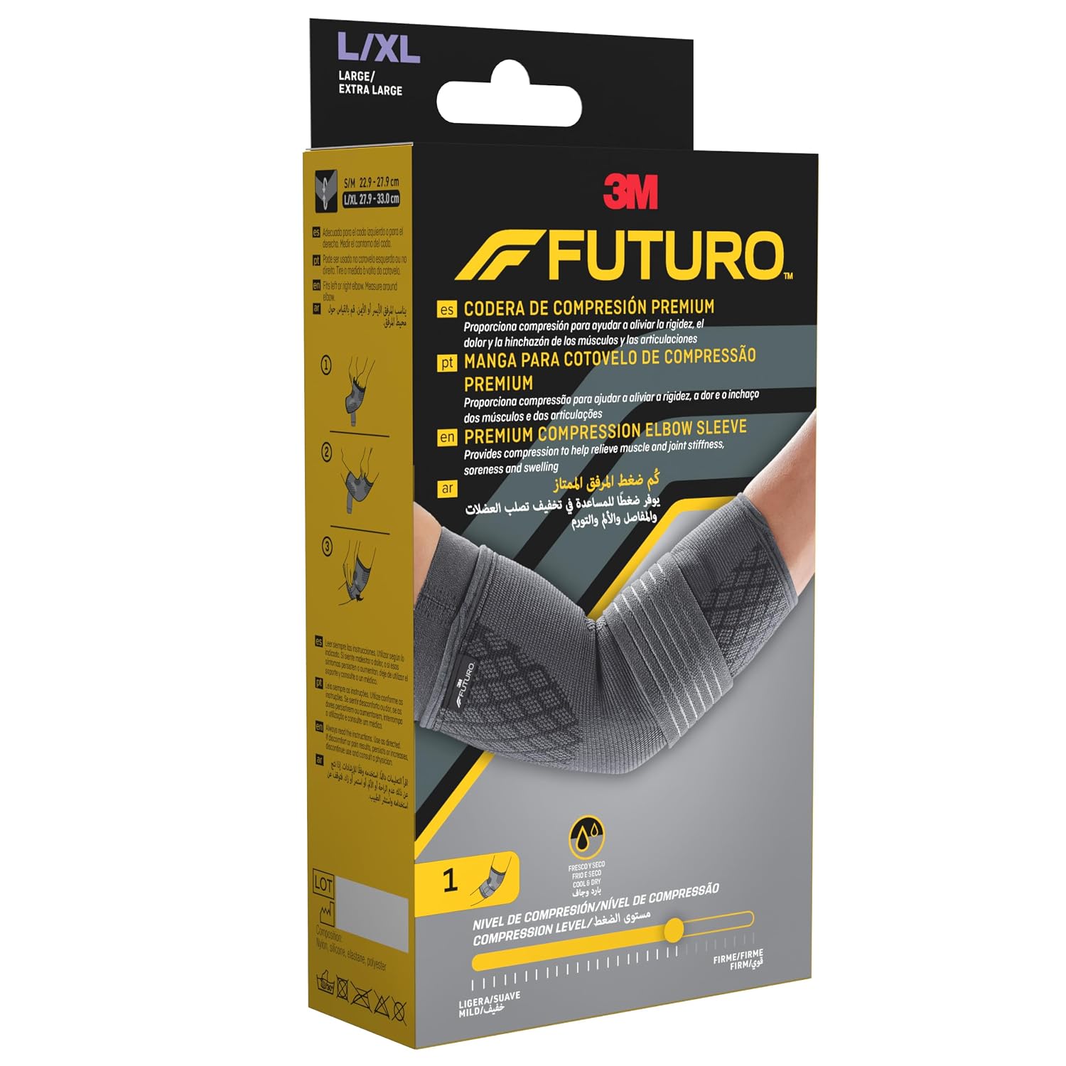 Futuro Premium Compression Elbow Sleeve Large/xl 27.9-33cm For Elbow Support