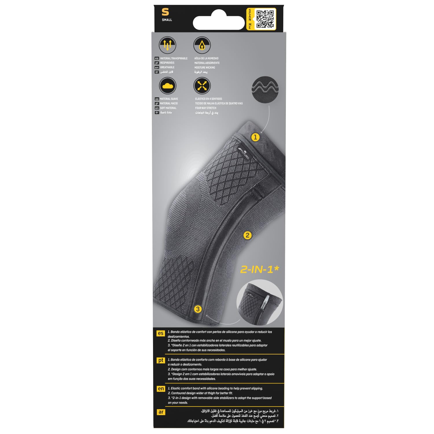 Futuro Premium Compression Knee Sleeve With Stabilizers Small 30.4-36.8cm For Knee Support