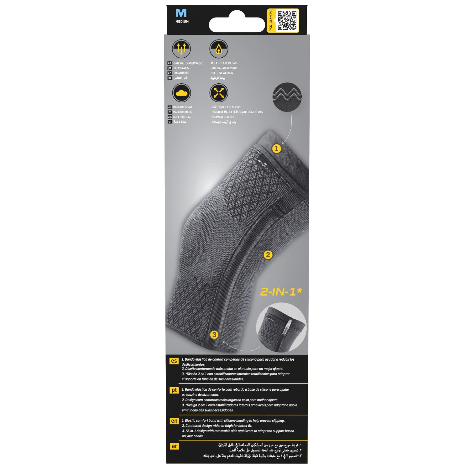 Futuro Premium Compression Knee Sleeve With Stabilizers Medium 36.8-43.1cm For Knee Support