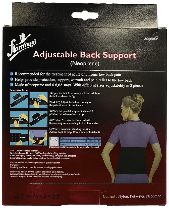 Flamingo Adjustable Back Support Belt (s/m/l) Model 2367