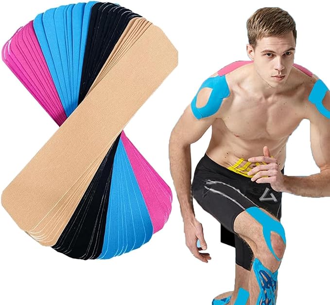 3ns Tex Pre-cut Kinesiology Tape Assorted Colors, 10 Pieces (1×10)