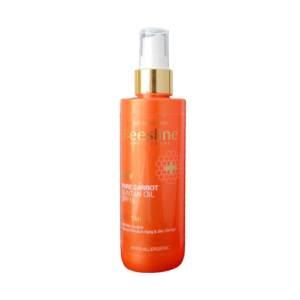 Beesline Pure Carrot Suntan Oil Spf 10 For Tanning & Sun Care 200ml
