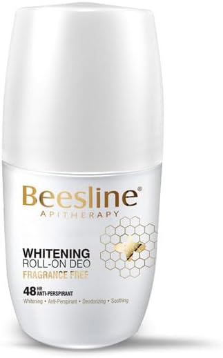 Beesline Whitening Roll-on Deodorant 48h Fragrance Free 2 X 50ml (1+1 Free) – Brightening, Sweat & Odour Protection For Sensitive Underarms