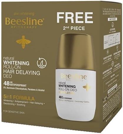 Beesline Whitening Roll-on Deodorant 48h Hair Delaying 2 X 50ml (1+1 Free) – Brightening, Sweat Protection & Hair Regrowth Delay