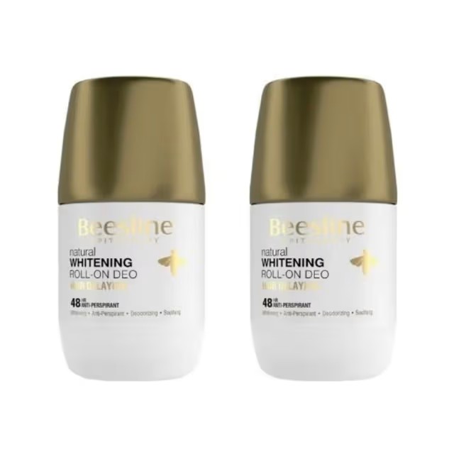 Beesline Whitening Roll-on Deodorant 48h Hair Delaying 2 X 50ml (1+1 Free) – Brightening, Sweat Protection & Hair Regrowth Delay