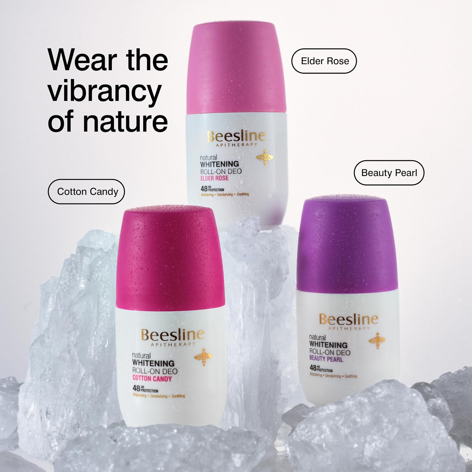 Beesline Whitening Roll-on Deodorant 48h Cotton Candy 2 X 50ml (1+1 Free) – Brightening, Sweat & Odour Protection