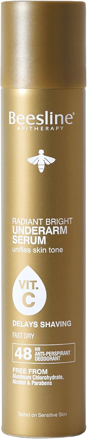 Beesline Radiant Bright Underarm Serum Hair Delaying 2 X 150ml (1+1 Free) – 48h Sweat Protection, Brightening & Hair Regrowth Delay