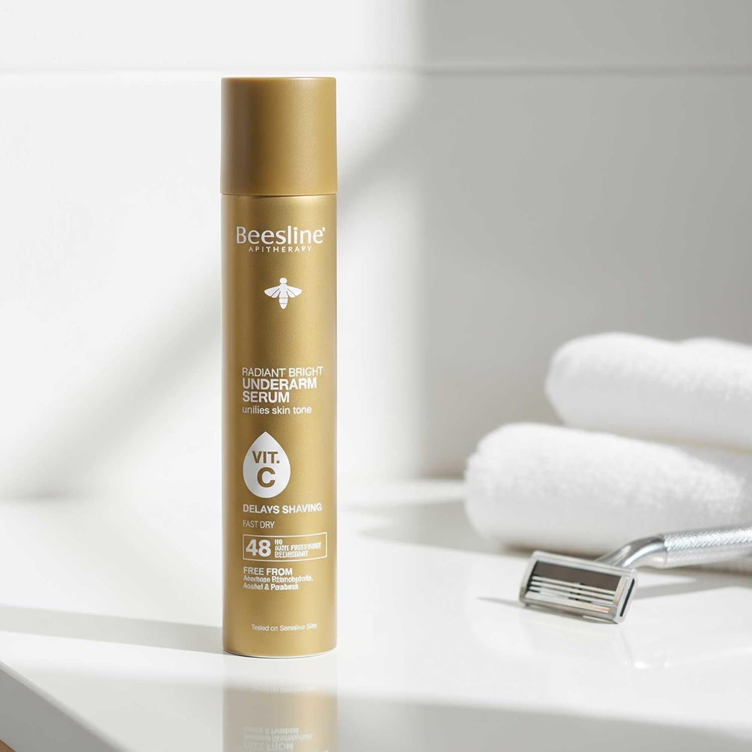 Beesline Radiant Bright Underarm Serum Hair Delaying 2 X 150ml (1+1 Free) – 48h Sweat Protection, Brightening & Hair Regrowth Delay