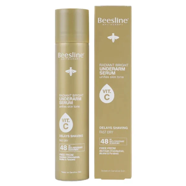 Beesline Radiant Bright Underarm Serum Hair Delaying 2 X 150ml (1+1 Free) – 48h Sweat Protection, Brightening & Hair Regrowth Delay