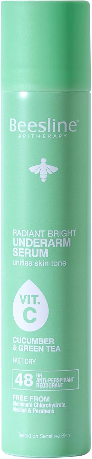 Beesline Radiant Bright Underarm Serum Cucumber & Green Tea 2 X 150ml (1+1 Free) – 48h Sweat Protection & Underarm Brightening