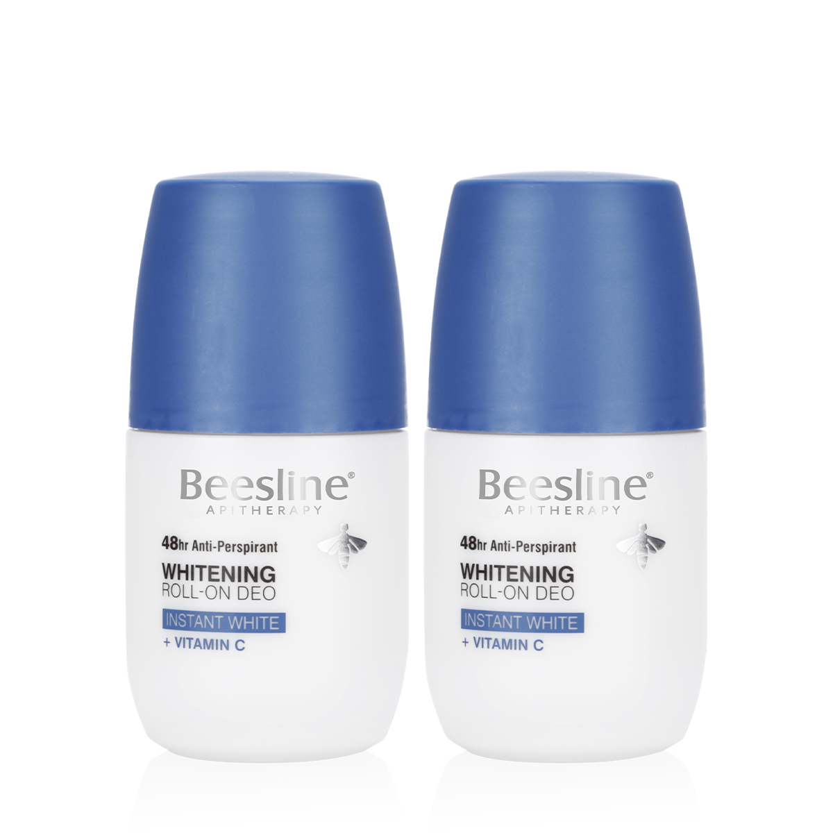 Beesline Whitening Roll-on Deodorant 48h Instant White + Vitamin C 2 X 50ml (1+1 Free) – Brightening, Sweat & Odour Protection