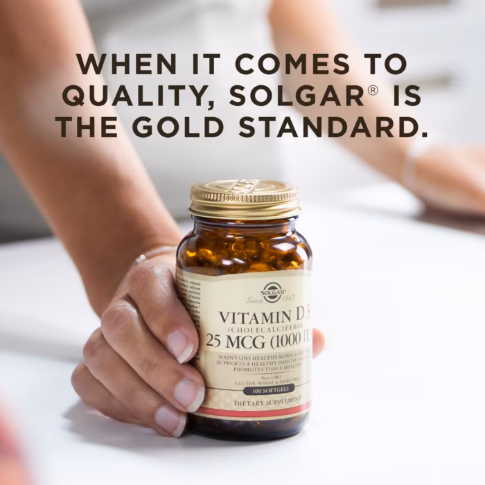 Solgar Vitamin D3 1000iu 25mcg 100 Softgels For Bone & Immune Support