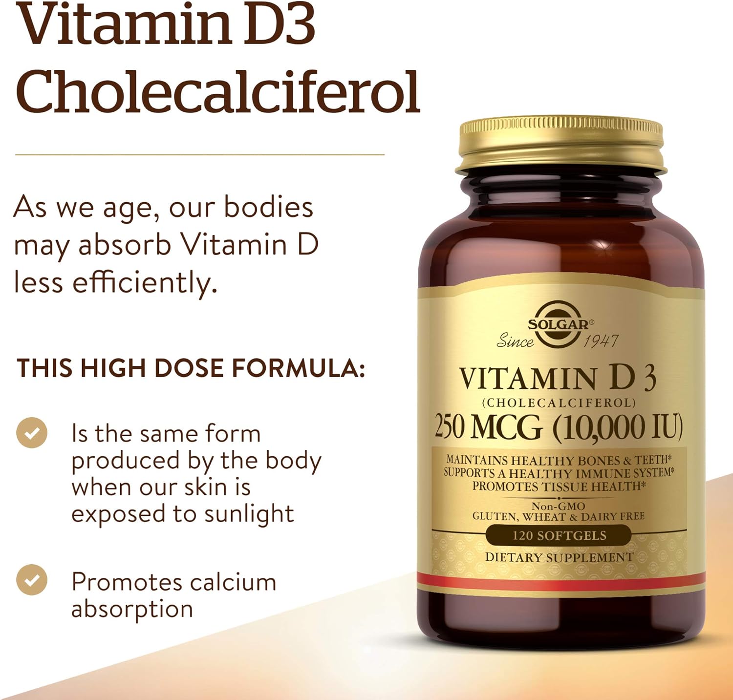 Solgar Vit D3 10000 Iu Cholecalciferol Softgels 120s (35872)