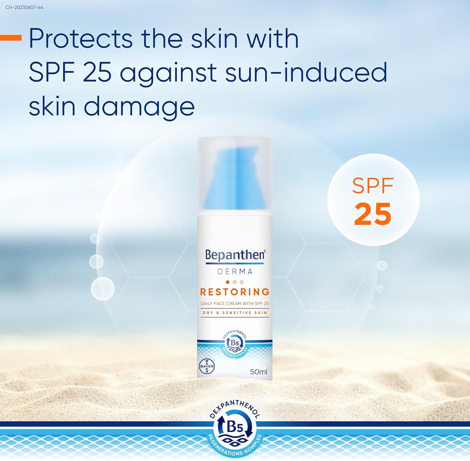 Bepanthen Derma Restoring Face Cream Spf 25 50ml For Daily Hydration & Sun Protection