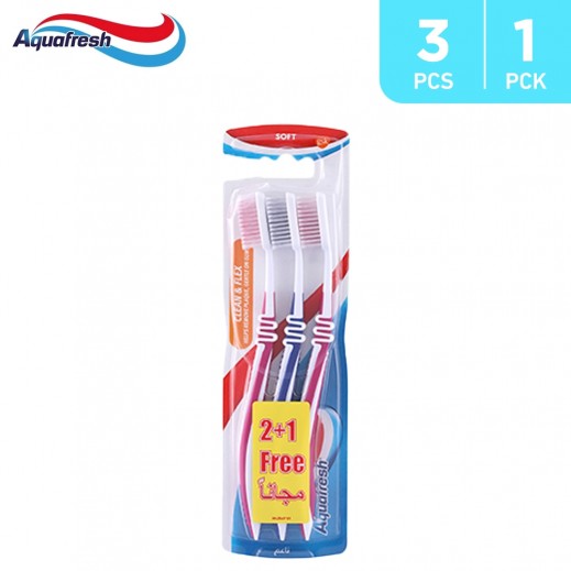 Aquafresh Clean & Flex Toothbrush Soft 3's