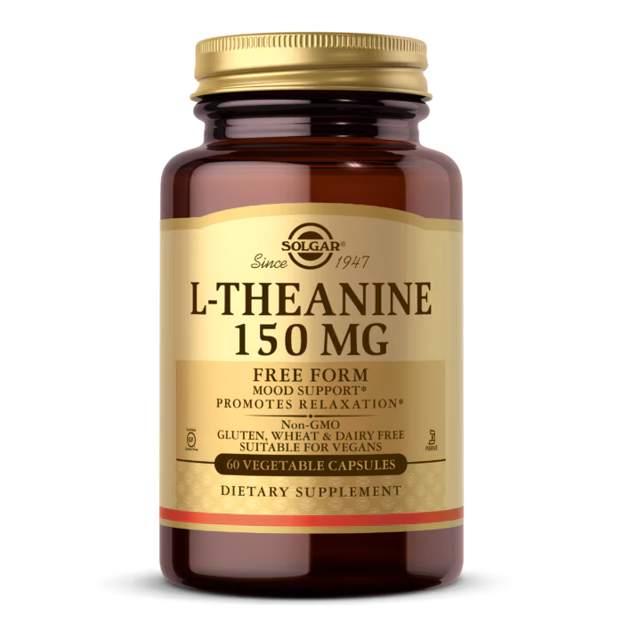 Solgar L-theanine 150mg 60 Vegetable Capsules For Stress Relaxation & Calm Focus