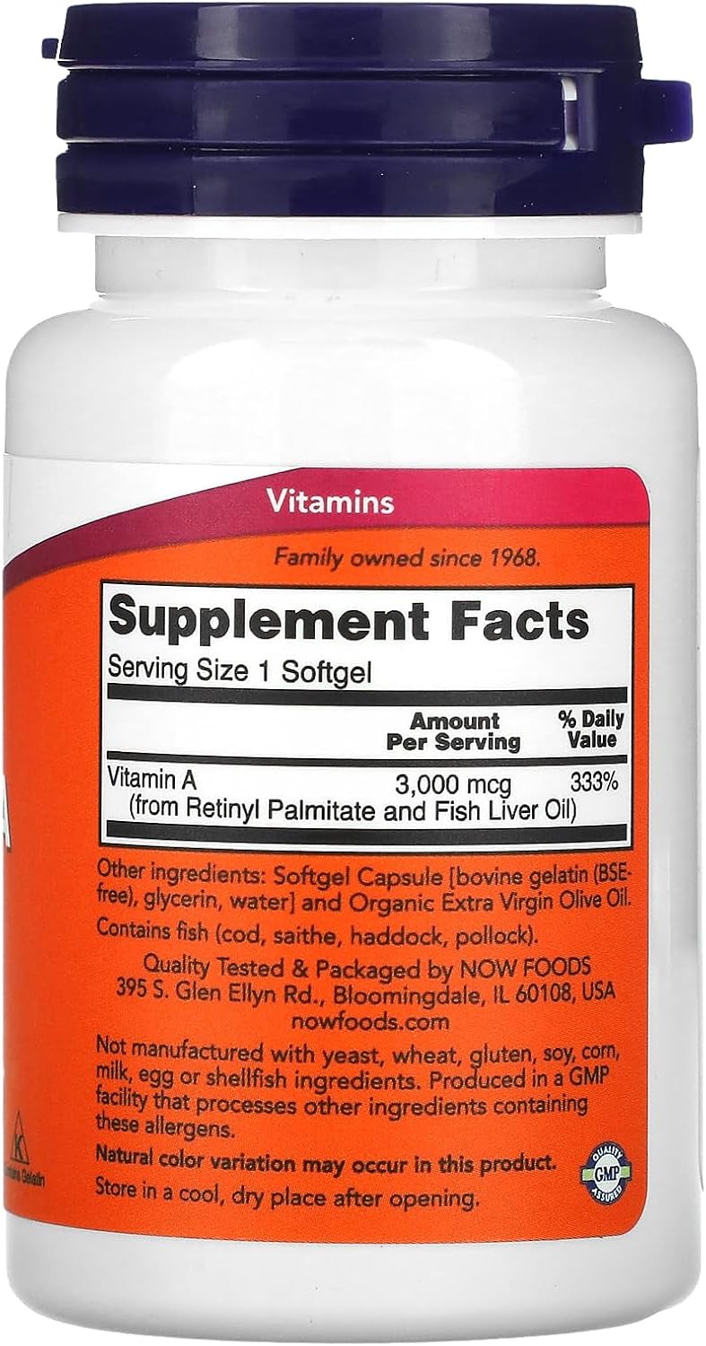 Now Vitamin A 10,000 Iu - 100 Softgels
