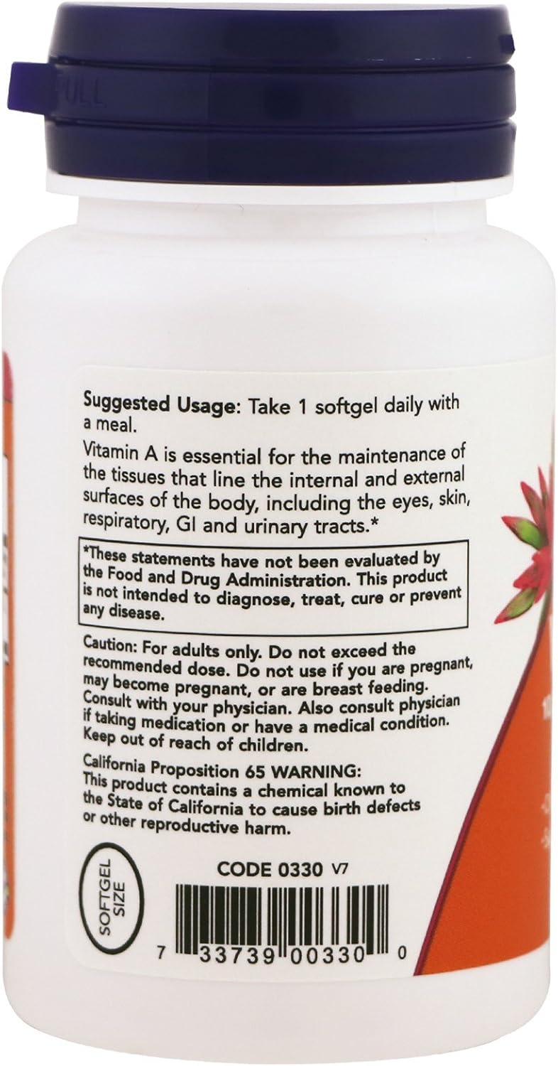 Now Vitamin A 10,000 Iu - 100 Softgels