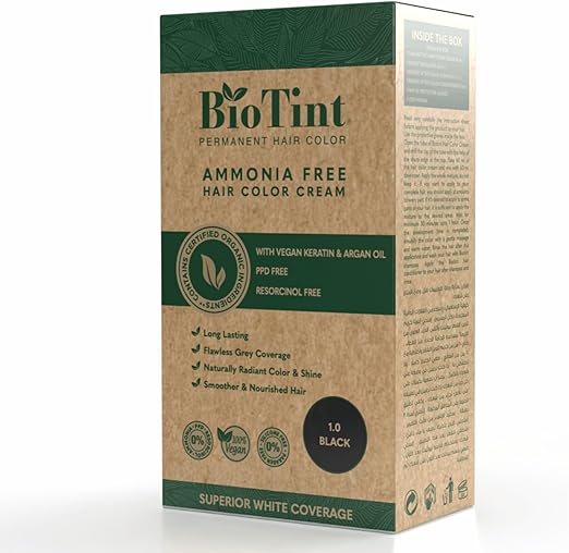 Biotint Permanent Hair Color 1.0 Black Single Pack (191078)