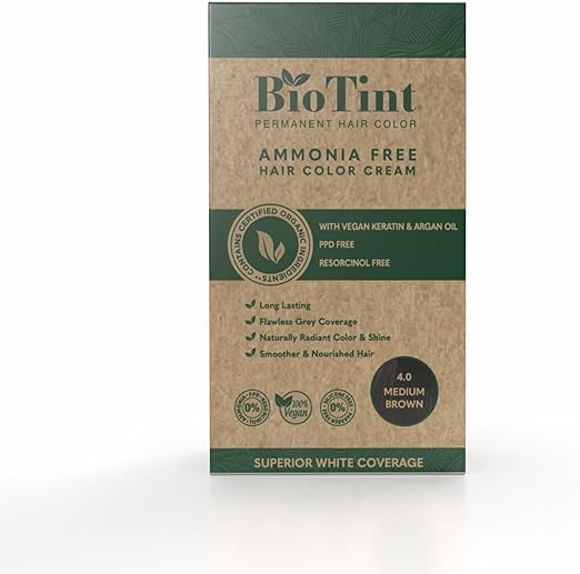 Biotint Permanent Hair Color 4.0 Medium Brown Single Pack (191085)