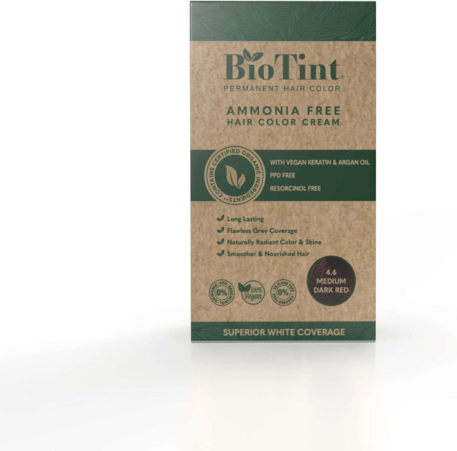 Biotint Permanent Hair Color 4.6 Medium Dark Red Single Pack (191108)