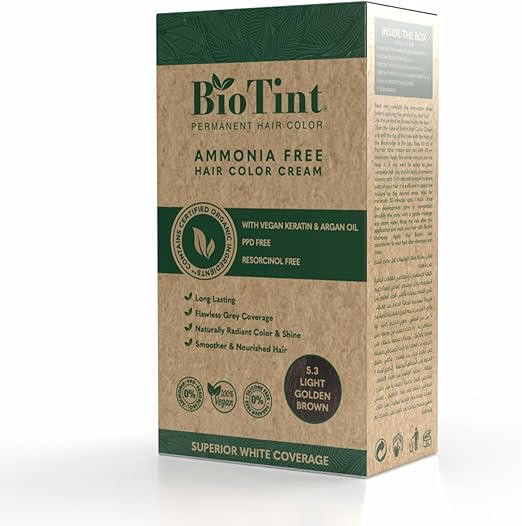 Biotint Permanent Hair Color 5.3 Light Golden Brown Single Pack (191061)