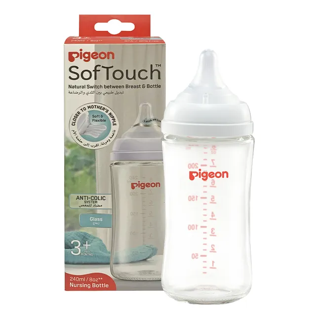 Pigeon Softouch Glass Nursing Bottle 240 Ml