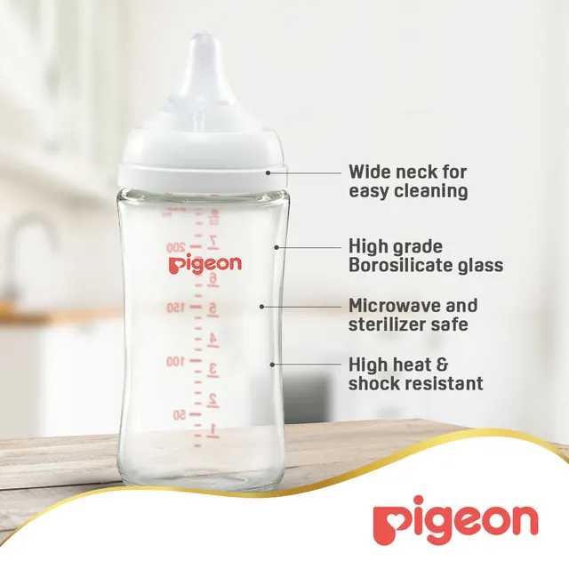 Pigeon Softouch Glass Nursing Bottle 240 Ml