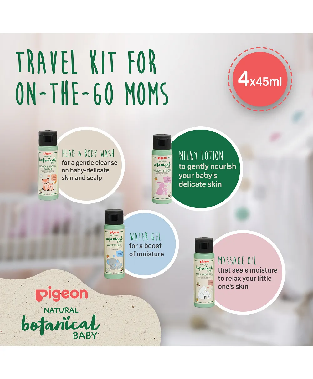 Pigeon Natural Botanical Baby Travel Set For Complete Baby Care