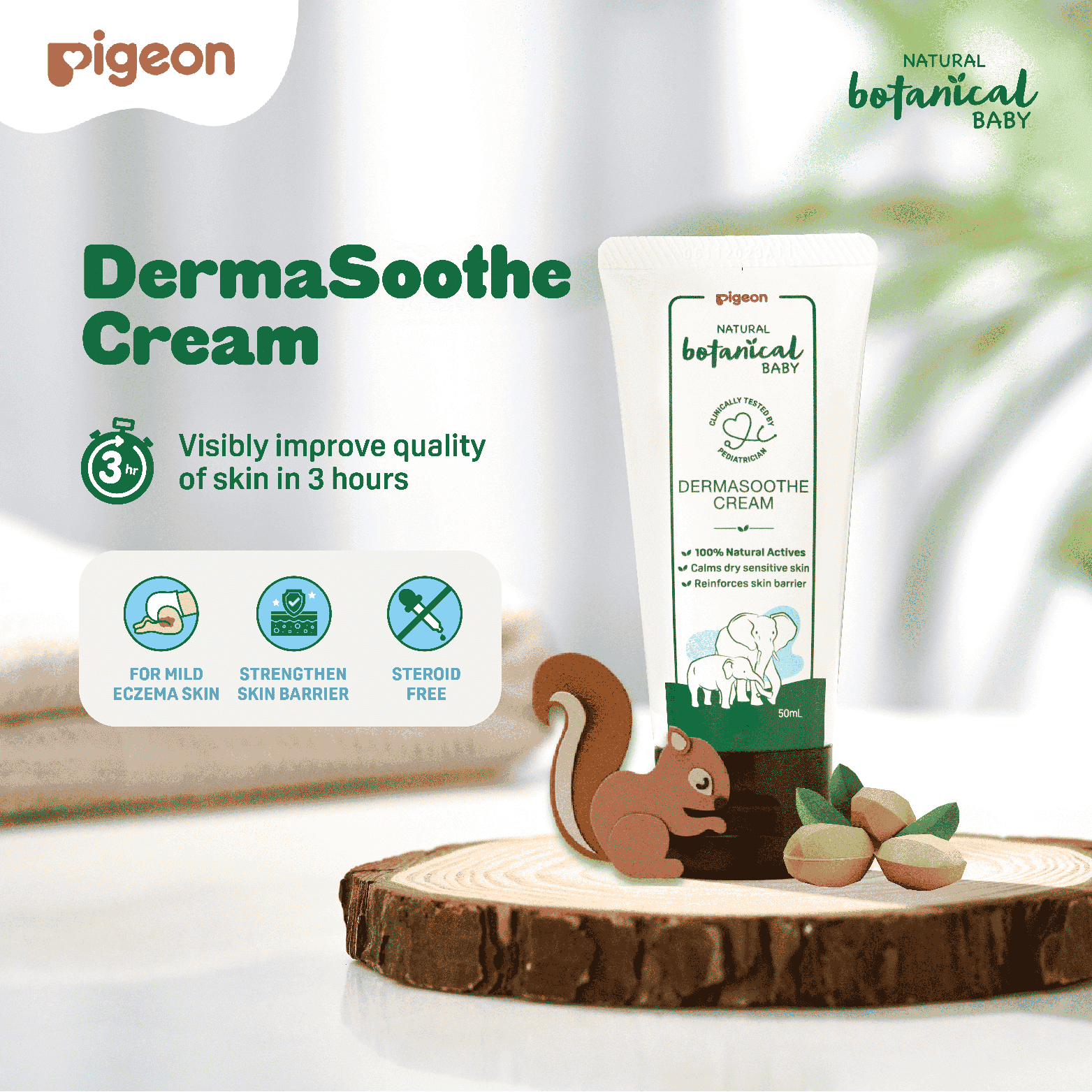 Pigeon Natural Botanical Baby Derma Soothe Cream For Sensitive Baby Skin 50ml