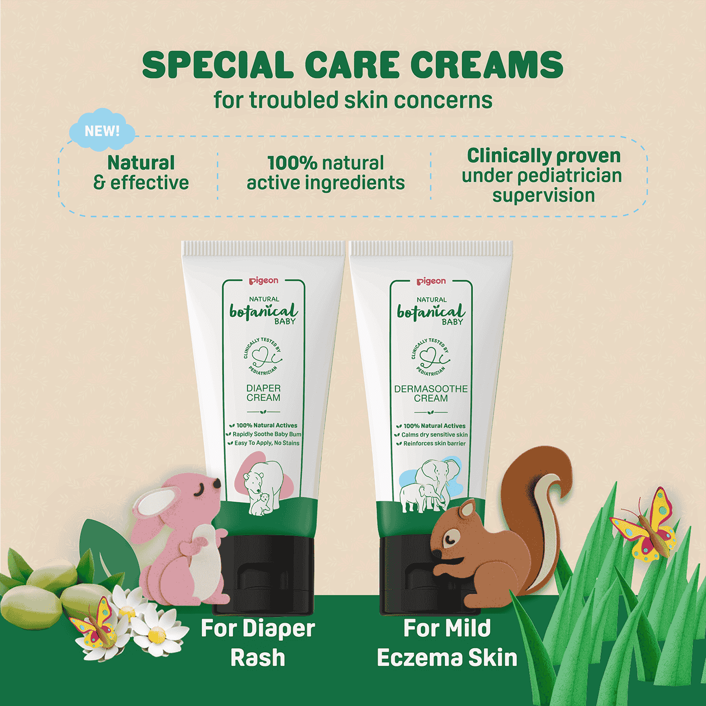 Pigeon Natural Botanical Baby Derma Soothe Cream For Sensitive Baby Skin 50ml